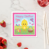 Niedlicher Frühling Ostern Kiche und Schokolade Ei Serviette (Beispiel)