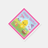 Niedlicher Frühling Ostern Kiche und Schokolade Ei Serviette (Ecke)