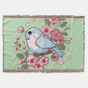 Niedlicher Frühlingsblaue Vogel & Kirschblüten-Aqu Decke