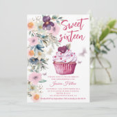 Niedlicher Frühlingsboho blumenkuchen süß 16 Einladung (Stehend Vorderseite)
