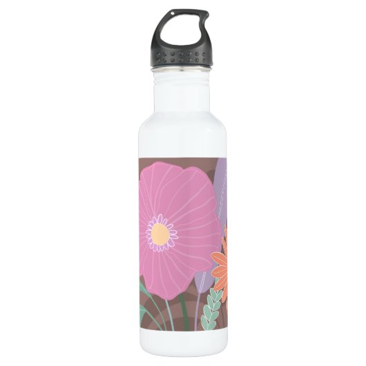 Niedlicher Frühlingsbummel in modernen Florals Edelstahlflasche (Vorderseite)