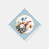 Niedlicher Frühlingsgarten Party Gnome Serviette (Ecke)