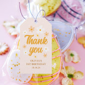 Niedlicher Frühlingspink Gelbe Daisy Danke, Geburt Geschenkanhänger