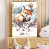 Niedlicher Fuchs Baby Boy Kinderzimmer Woodland Wa Poster
