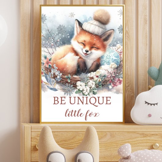 Niedlicher Fuchs Baby Boy Kinderzimmer Woodland Wa Poster