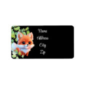 Niedlicher Fuchs, der Waldtiere zeichne, Waldfreun Adressaufkleber (Vorne)
