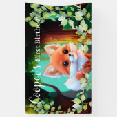 Niedlicher Fuchs, der Waldtiere zeichne, Waldfreun Banner (Vertikal)