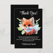 Niedlicher Fuchs, der Waldtiere zeichne, Waldfreun Dankeskarte (Vorne/Hinten)