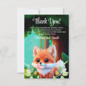 Niedlicher Fuchs, der Waldtiere zeichne, Waldfreun Dankeskarte (Vorderseite)