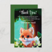 Niedlicher Fuchs, der Waldtiere zeichne, Waldfreun Dankeskarte (Vorne/Hinten)