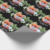 Niedlicher Fuchs, der Waldtiere zeichne, Waldfreun Geschenkpapier (Ecke)