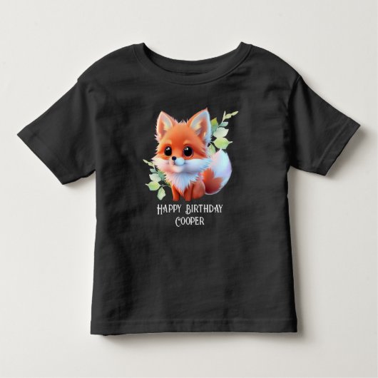Niedlicher Fuchs, der Waldtiere zeichne, Waldfreun Kleinkind T-shirt (Vorderseite)