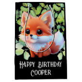 Niedlicher Fuchs, der Waldtiere zeichne, Waldfreun Mittlere Geschenktüte (Vorderseite)