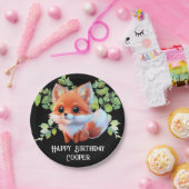 Niedlicher Fuchs, der Waldtiere zeichne, Waldfreun Pappteller (Party)