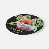 Niedlicher Fuchs, der Waldtiere zeichne, Waldfreun Pappteller (Schrägansicht)