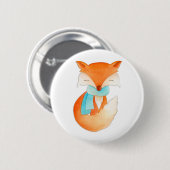 Niedlicher Fuchs eingewickelt herauf Button (Vorne & Hinten)