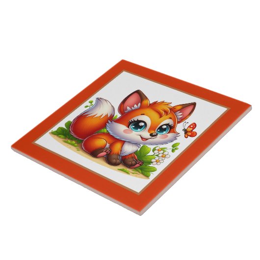 Niedlicher Fuchs Fliese (Seite)