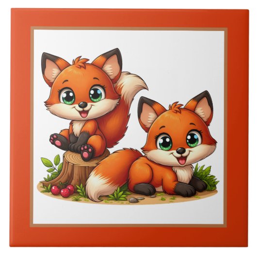 Niedlicher Fuchs Fliese (Vorderseite)