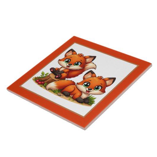 Niedlicher Fuchs Fliese (Seite)