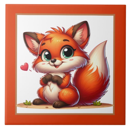 Niedlicher Fuchs Fliese (Vorderseite)