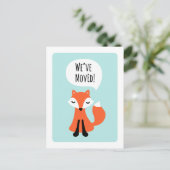 Niedlicher Fuchs haben wir Veränderung der Adresse Ankündigungspostkarte (Stehend Vorderseite)