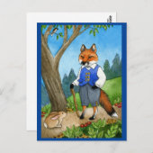 Niedlicher Fuchs, Hasen-Märchen-Postkarte Postkarte (Vorne/Hinten)