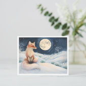 Niedlicher Fuchs in einer Winterlandschaft unter V Postkarte (Stehend Vorderseite)