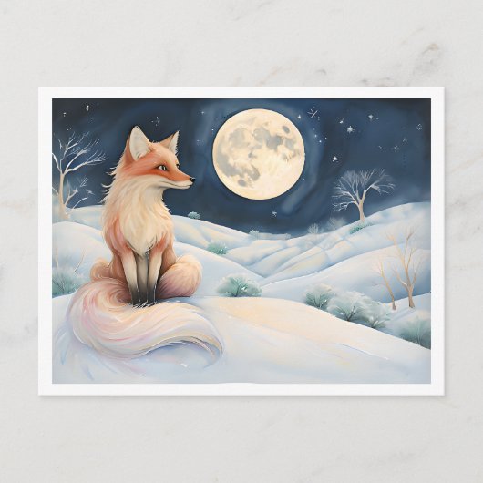Niedlicher Fuchs in einer Winterlandschaft unter V Postkarte (Vorderseite)