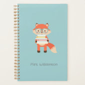 Niedlicher Fuchs mit Büchern Planner Planer (Vorderseite)