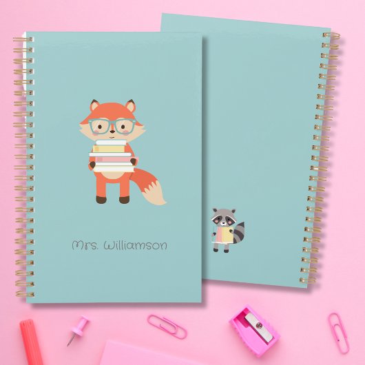 Niedlicher Fuchs mit Büchern Planner Planer