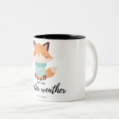 niedlicher Fuchs mit Fallswegezeichnung Zweifarbige Tasse (VorderseiteRechts)