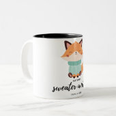 niedlicher Fuchs mit Fallswegezeichnung Zweifarbige Tasse (Vorderseite Links)