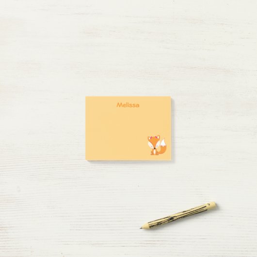 Niedlicher Fuchs mit goldener Farbe Post-it Klebezettel (Auf Schreibtisch)