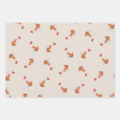 Niedlicher Fuchs mit herzförmiger, brauner Ballon Geschenkpapier Set (Vorderseite 2)