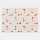 Niedlicher Fuchs mit herzförmiger, brauner Ballon Geschenkpapier Set (Vorderseite)