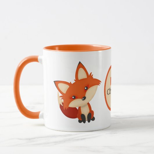 niedlicher Fuchs mit Monogramm Tasse (Links)