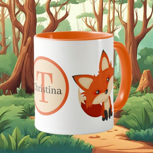 niedlicher Fuchs mit Monogramm Tasse