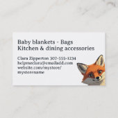 Niedlicher Fuchs mit Quilt-Quilt-Quilternaht Visitenkarte (Rückseite)