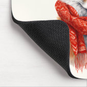 Niedlicher Fuchs mit rotem Schal Herbstbild Mousepad (Ecke)