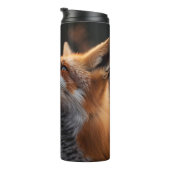 Niedlicher Fuchs mit Schmetterling auf der Nase Thermosbecher (Nach rechts gedreht)