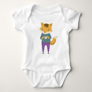 Niedlicher Fuchs mit Tasse Tee