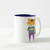 Niedlicher Fuchs mit Tasse Tee (VorderseiteRechts)