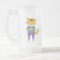 Niedlicher Fuchs mit Tasse Tee