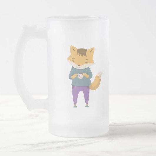 Niedlicher Fuchs mit Tasse Tee (Links)