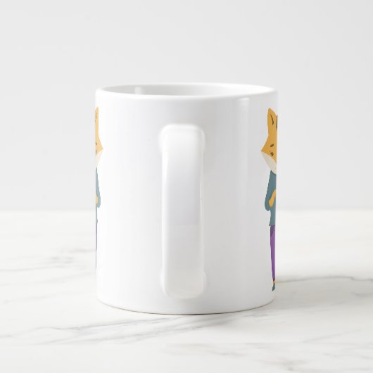 Niedlicher Fuchs mit Tasse Tee (Rückseite)