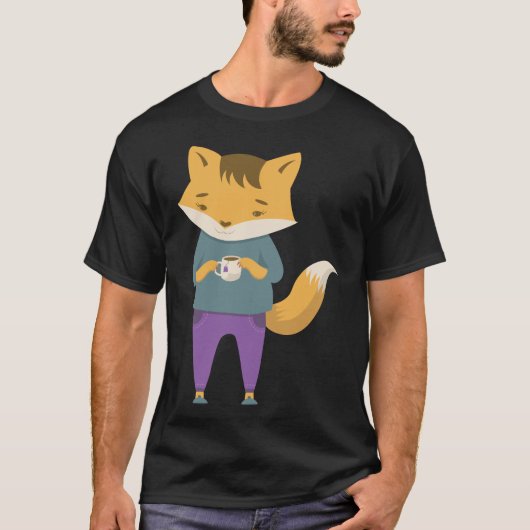 Niedlicher Fuchs mit Tasse Tee (Vorderseite)