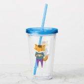 Niedlicher Fuchs mit Tasse Tee (Rückseite)