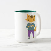 Niedlicher Fuchs mit Tasse Tee (VorderseiteRechts)