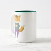 Niedlicher Fuchs mit Tasse Tee (Vorderseite Links)