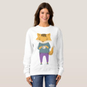 Niedlicher Fuchs mit Tasse Tee (Vorne ganz)